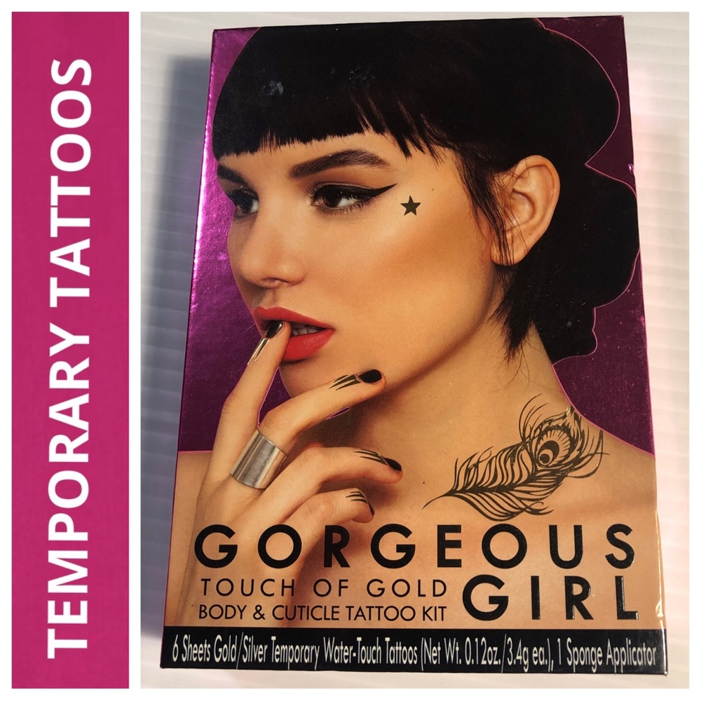 NWOT Gold & Silver Temporary Tattoo Kit